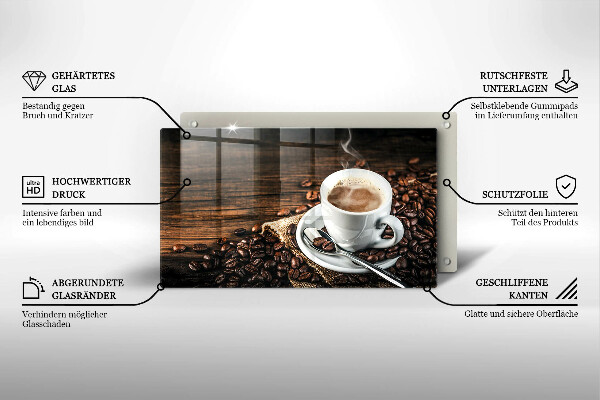 Sklo za sporák Šálek a kávová zrna