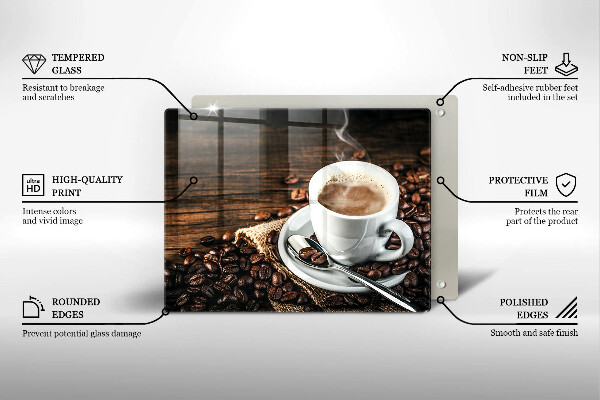 Sklo za sporák Šálek a kávová zrna