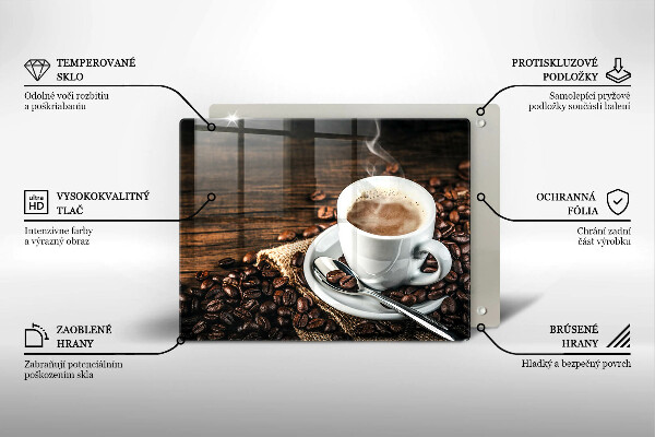 Sklo za sporák Šálek a kávová zrna