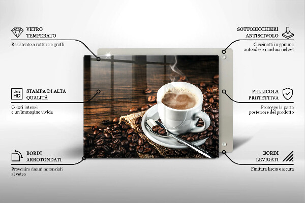 Sklo za sporák Šálek a kávová zrna