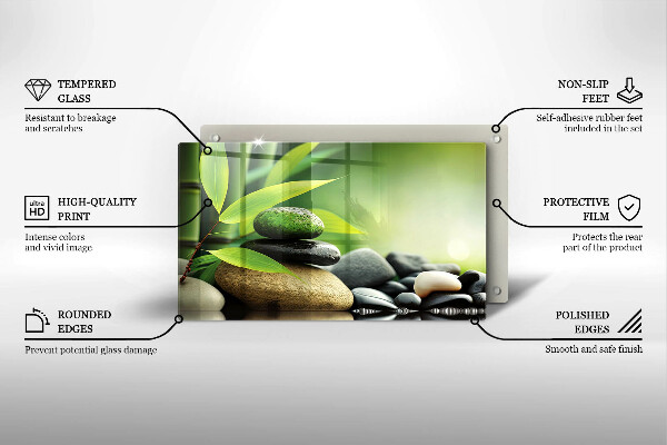 Sklo za sporák Zen bambusové kameny