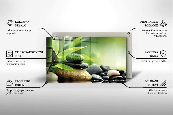 Sklo za sporák Zen bambusové kameny