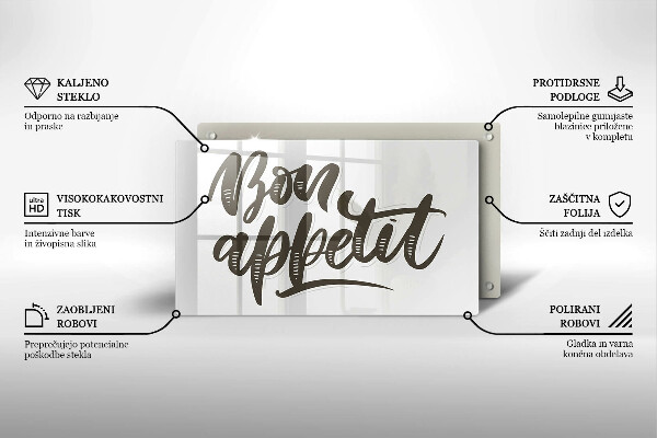 Deska za sporák Bon appetit nápis