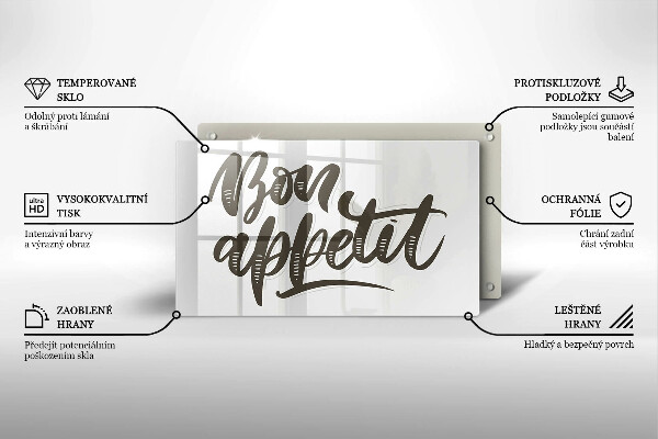 Deska za sporák Bon appetit nápis