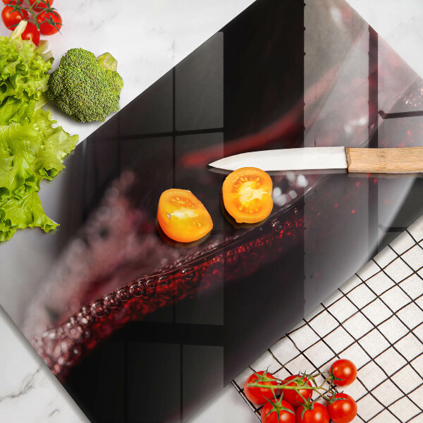 Deska za sporák Červené víno ve sklenici