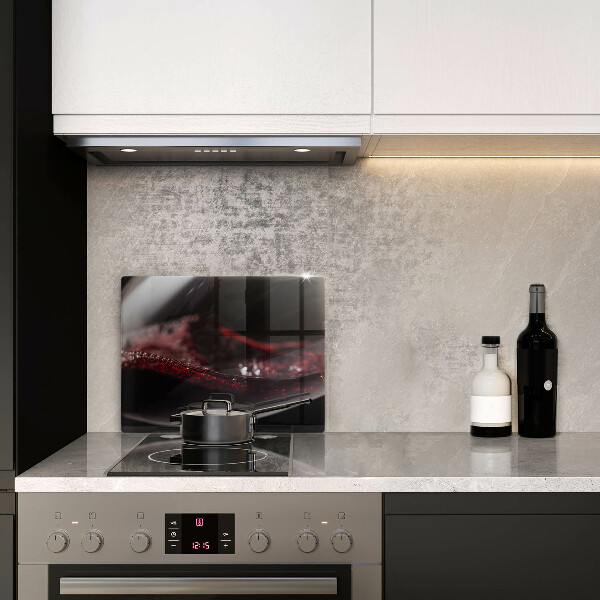 Deska za sporák Červené víno ve sklenici