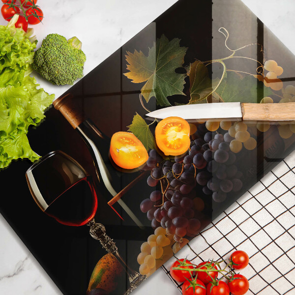 Deska za sporák Sklenka vína a hroznů