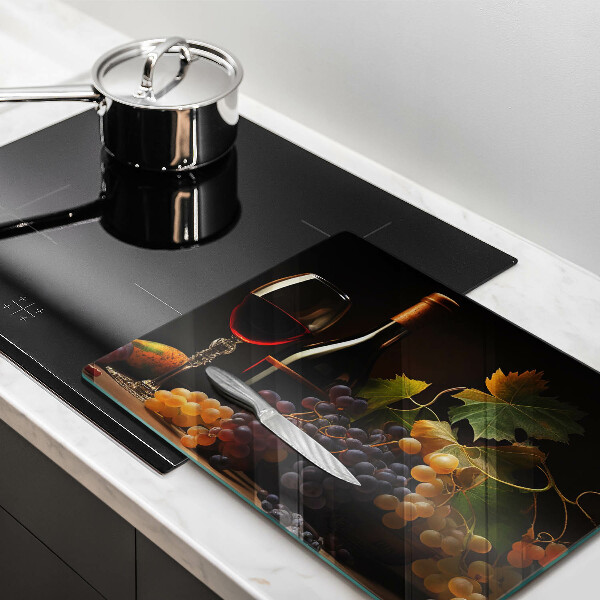 Deska za sporák Sklenka vína a hroznů