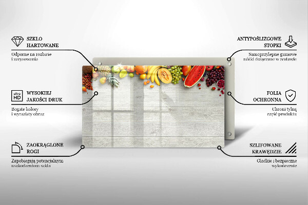 Sklo za sporák Ovoce na prknech