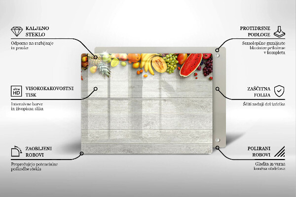 Sklo za sporák Ovoce na prknech