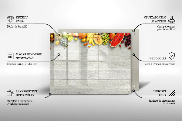 Sklo za sporák Ovoce na prknech