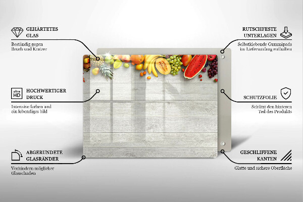Sklo za sporák Ovoce na prknech