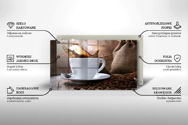 Kryt na varnou desku Šálek a kávová zrna