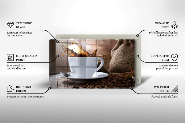 Kryt na varnou desku Šálek a kávová zrna