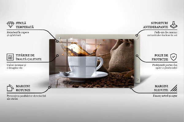 Kryt na varnou desku Šálek a kávová zrna