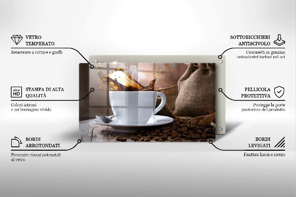 Kryt na varnou desku Šálek a kávová zrna