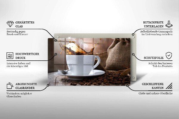 Kryt na varnou desku Šálek a kávová zrna