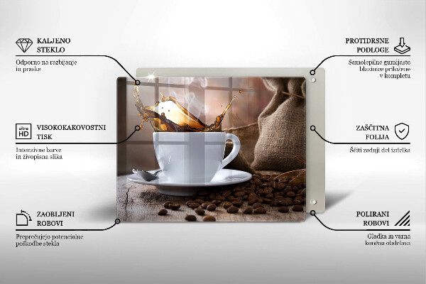 Kryt na varnou desku Šálek a kávová zrna