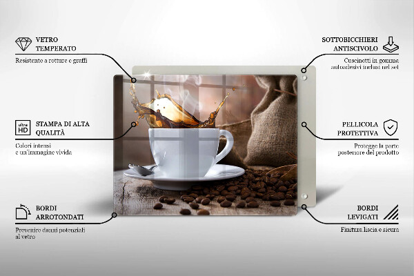 Kryt na varnou desku Šálek a kávová zrna