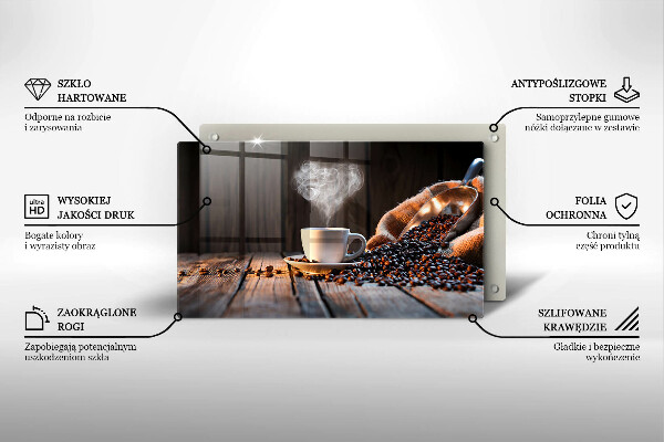 Kryt na varnou desku Šálek kávy a srdce