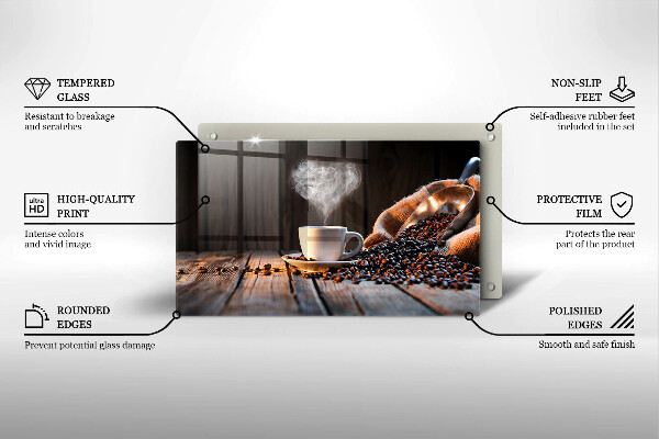 Kryt na varnou desku Šálek kávy a srdce