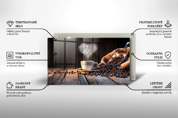 Kryt na varnou desku Šálek kávy a srdce