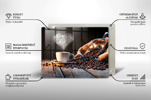 Kryt na varnou desku Šálek kávy a srdce