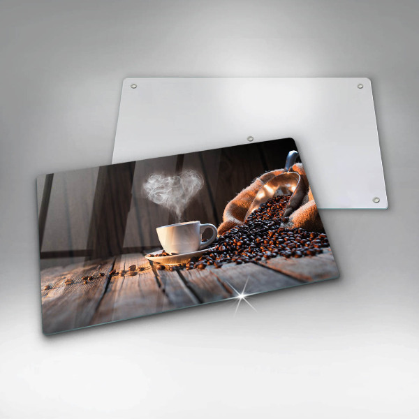 Kryt na varnou desku Šálek kávy a srdce