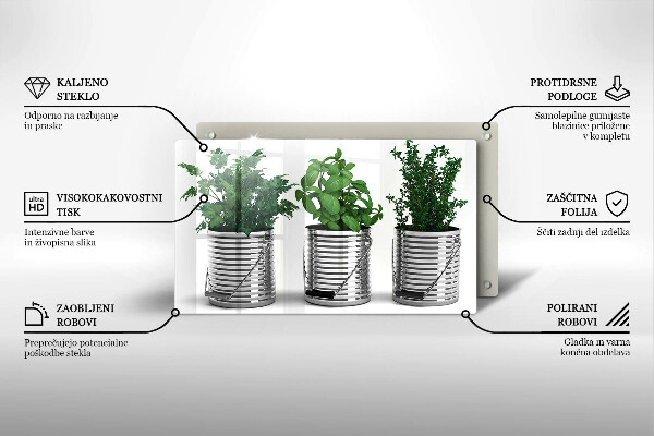 Kryt na varnou desku Květináče s bylinkami