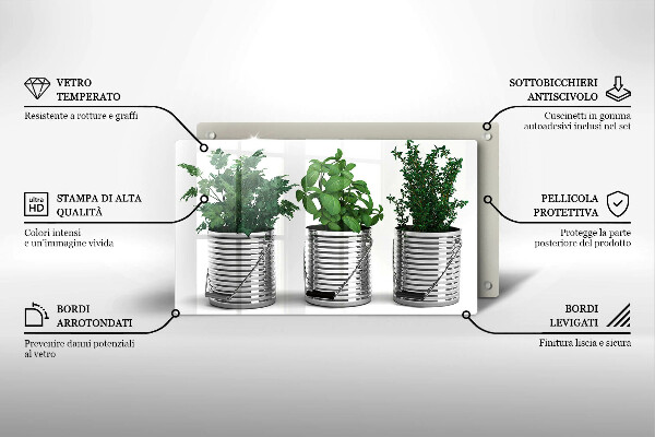 Kryt na varnou desku Květináče s bylinkami