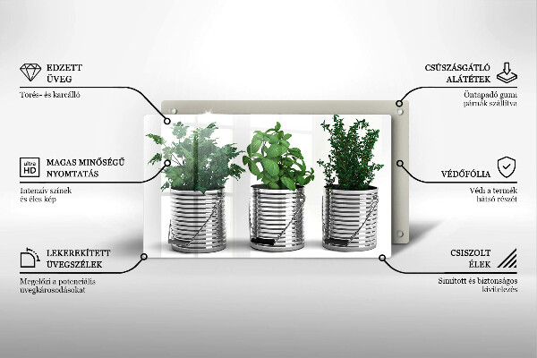 Kryt na varnou desku Květináče s bylinkami