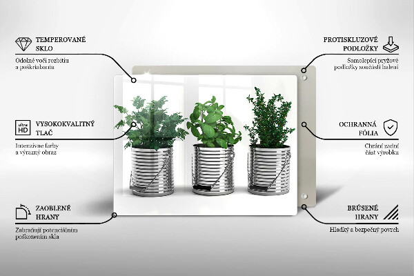 Kryt na varnou desku Květináče s bylinkami