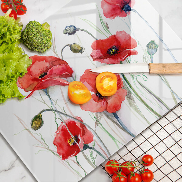 Kryt na varnou desku Květy červeného máku