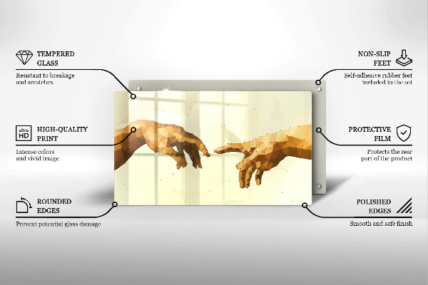 Kryt na varnou desku Stvoření adamových rukou