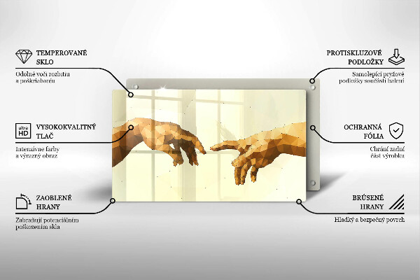 Kryt na varnou desku Stvoření adamových rukou