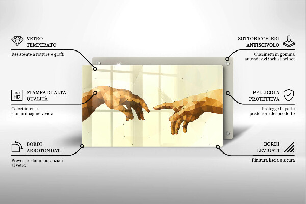 Kryt na varnou desku Stvoření adamových rukou