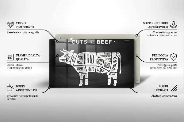 Sklo za sporák Kravské maso hovězí maso