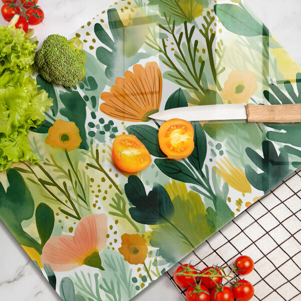 Sklo za sporák Malované květiny