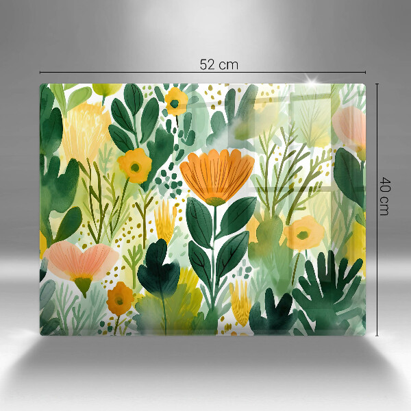 Sklo za sporák Malované květiny