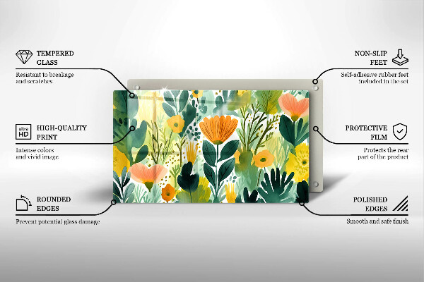 Sklo za sporák Malované květiny