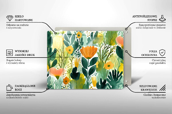 Sklo za sporák Malované květiny