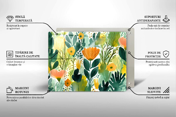 Sklo za sporák Malované květiny