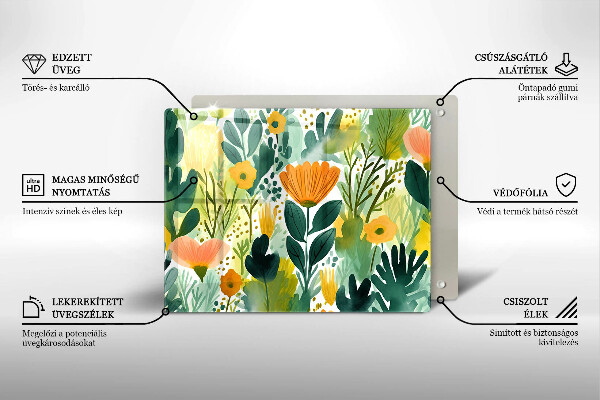 Sklo za sporák Malované květiny