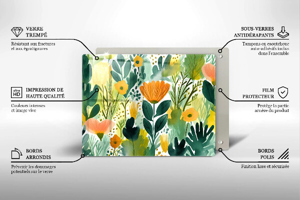 Sklo za sporák Malované květiny