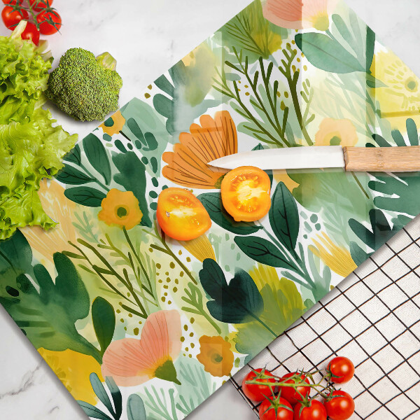 Sklo za sporák Malované květiny