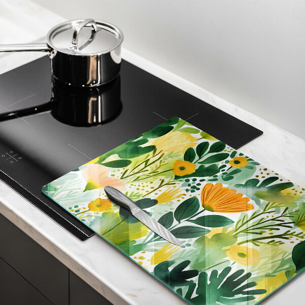 Sklo za sporák Malované květiny