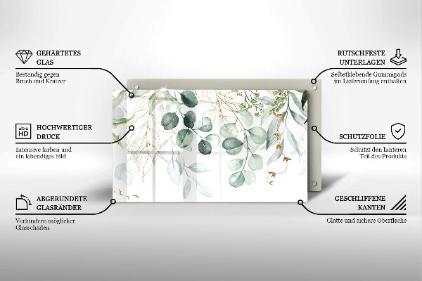 Sklo za sporák Malované rostliny