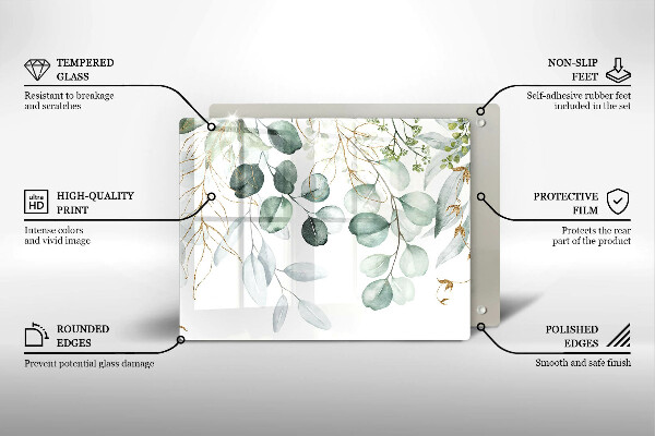 Sklo za sporák Malované rostliny