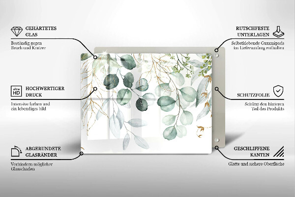 Sklo za sporák Malované rostliny