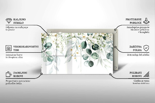 Sklo za sporák Akvarel rostliny